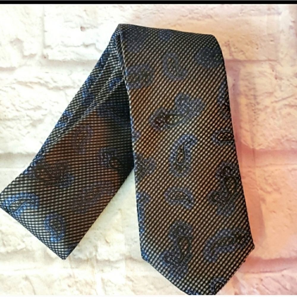 ANDREW FEZZA Checkered & Paisley Silk Neck Tie